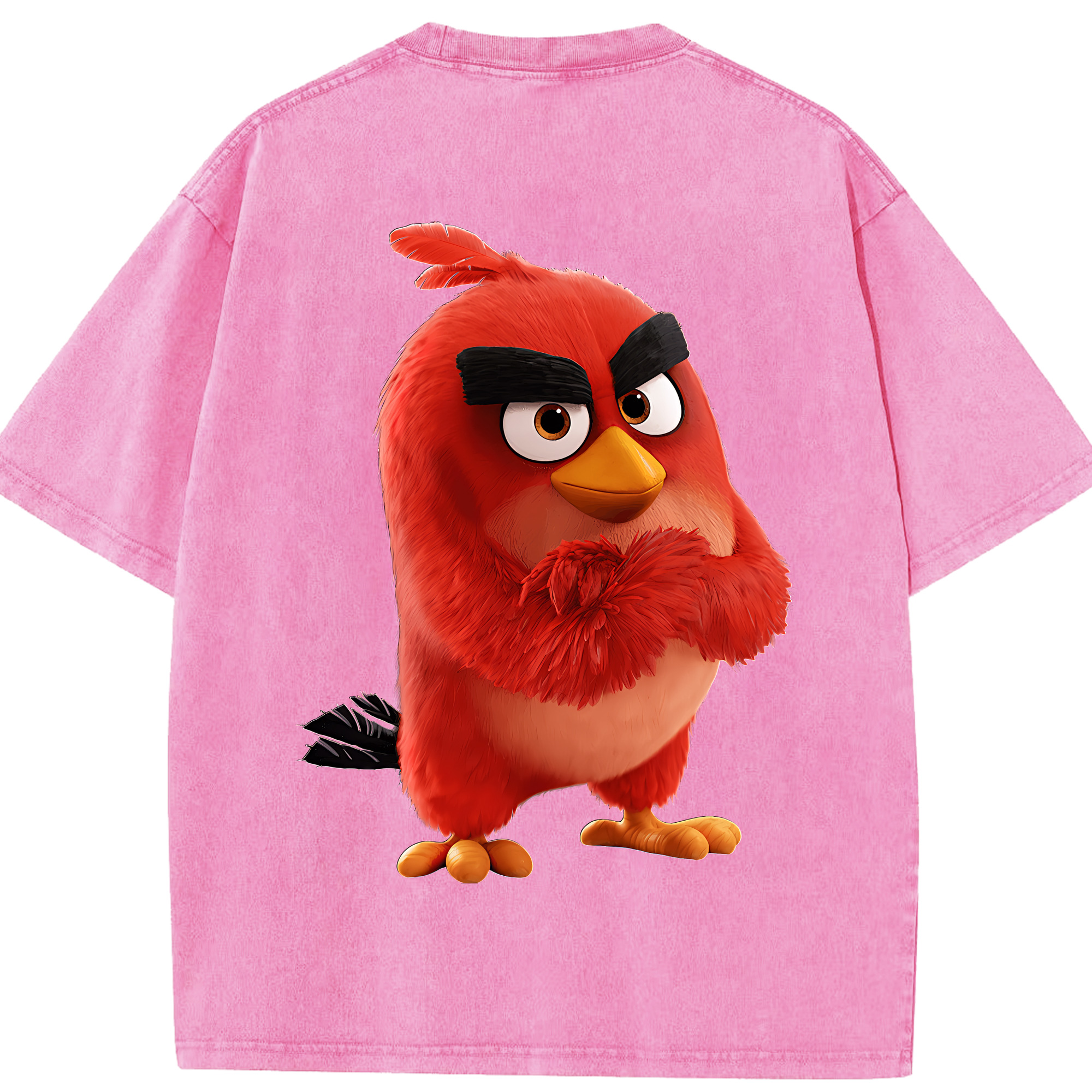 （画像用） Angry Birds アングリーバード 綿100% ヴィンテージ風 半袖Tシャツ（背面プリント）